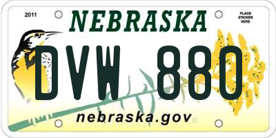 NE license plate DVW880