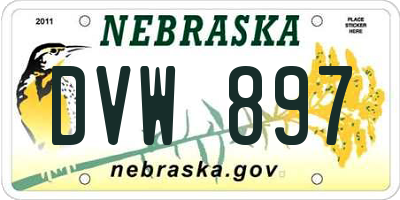NE license plate DVW897