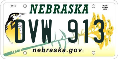 NE license plate DVW913
