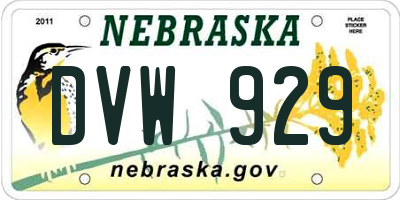 NE license plate DVW929