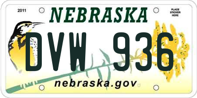 NE license plate DVW936