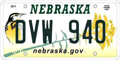 NE license plate DVW940