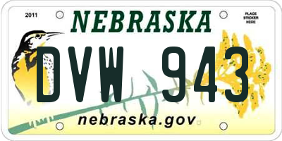 NE license plate DVW943