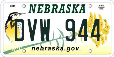 NE license plate DVW944