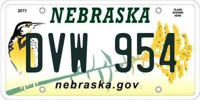 NE license plate DVW954
