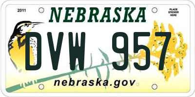 NE license plate DVW957