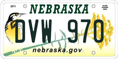 NE license plate DVW970