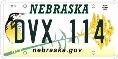 NE license plate DVX114