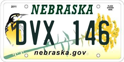 NE license plate DVX146