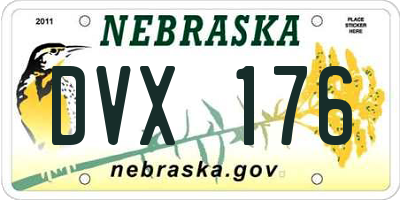 NE license plate DVX176