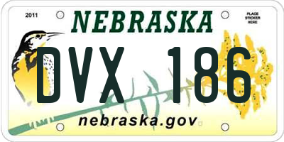 NE license plate DVX186