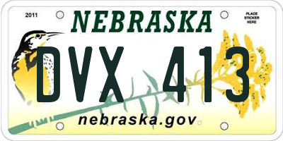 NE license plate DVX413