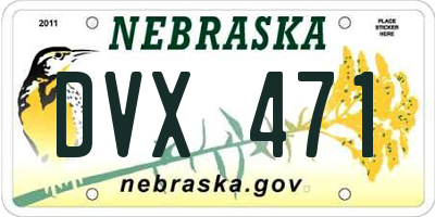NE license plate DVX471