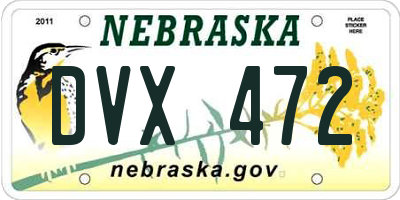 NE license plate DVX472