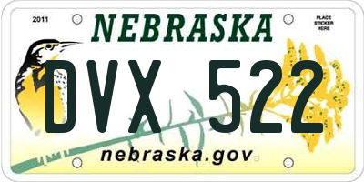NE license plate DVX522