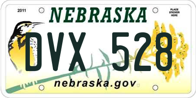 NE license plate DVX528