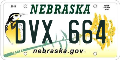 NE license plate DVX664