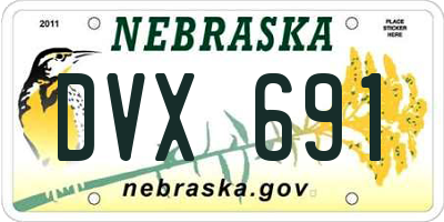 NE license plate DVX691