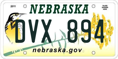 NE license plate DVX894