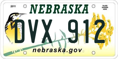 NE license plate DVX912