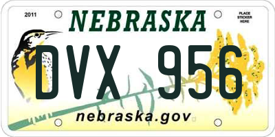 NE license plate DVX956