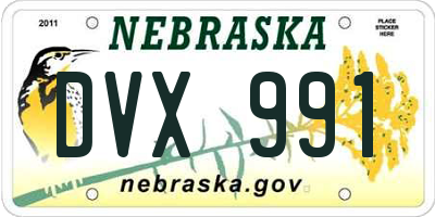 NE license plate DVX991
