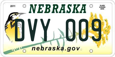 NE license plate DVY009