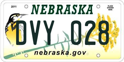 NE license plate DVY028