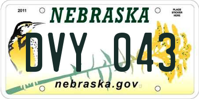 NE license plate DVY043