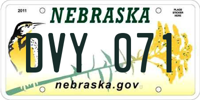 NE license plate DVY071