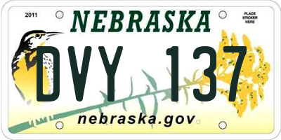 NE license plate DVY137