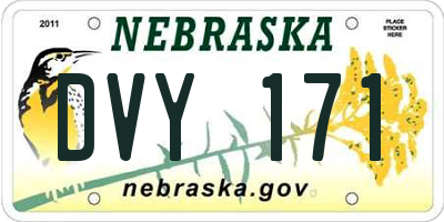 NE license plate DVY171