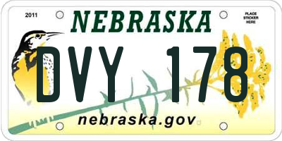 NE license plate DVY178