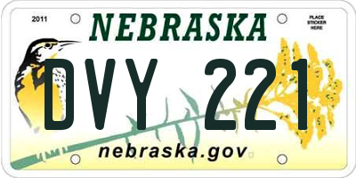 NE license plate DVY221