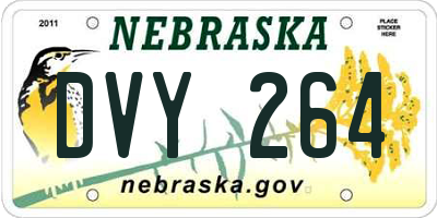 NE license plate DVY264