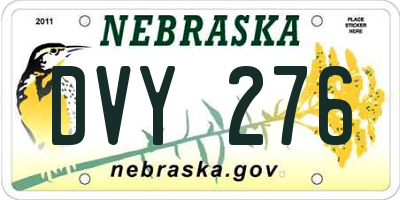 NE license plate DVY276