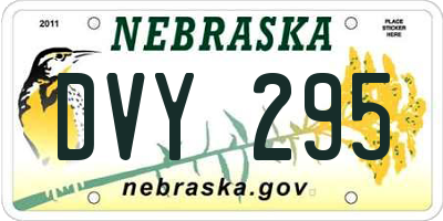 NE license plate DVY295