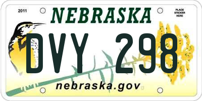 NE license plate DVY298