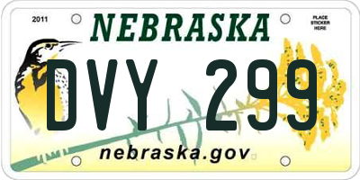 NE license plate DVY299