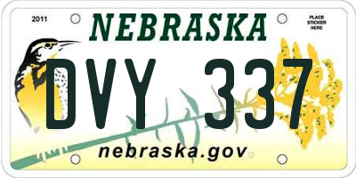 NE license plate DVY337