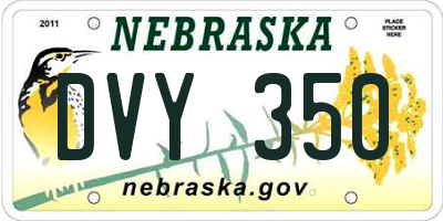 NE license plate DVY350