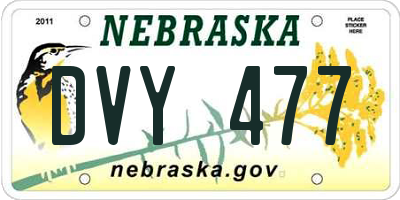 NE license plate DVY477