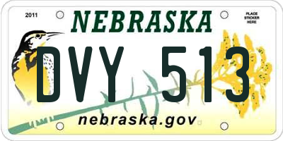 NE license plate DVY513