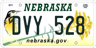 NE license plate DVY528