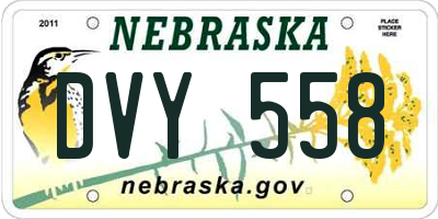 NE license plate DVY558