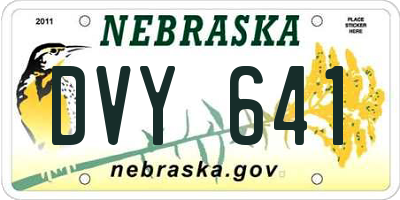 NE license plate DVY641