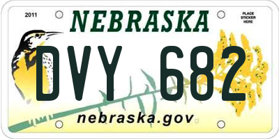 NE license plate DVY682