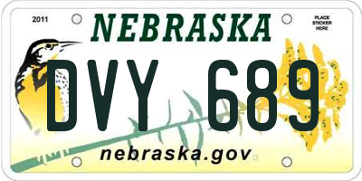 NE license plate DVY689