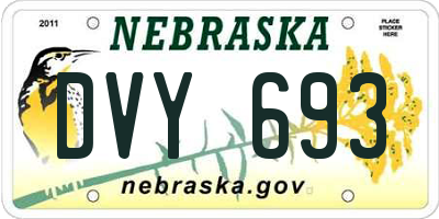 NE license plate DVY693