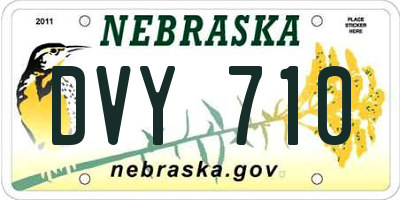 NE license plate DVY710